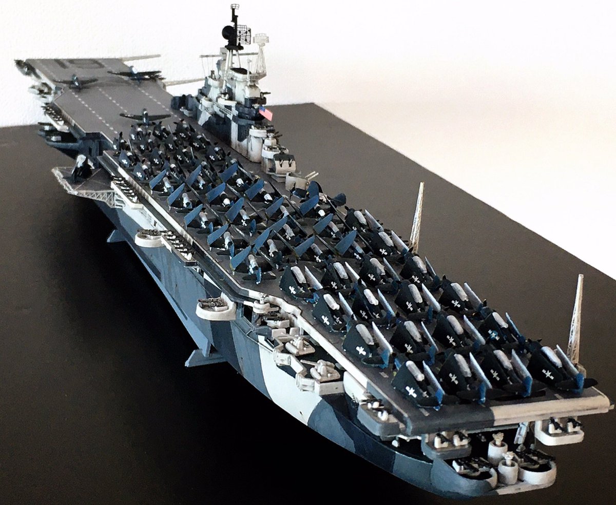 DRAGON 1/700 USSハンコック CV-19 これにて完成🙌🏼 ほぼ筆塗りで進め