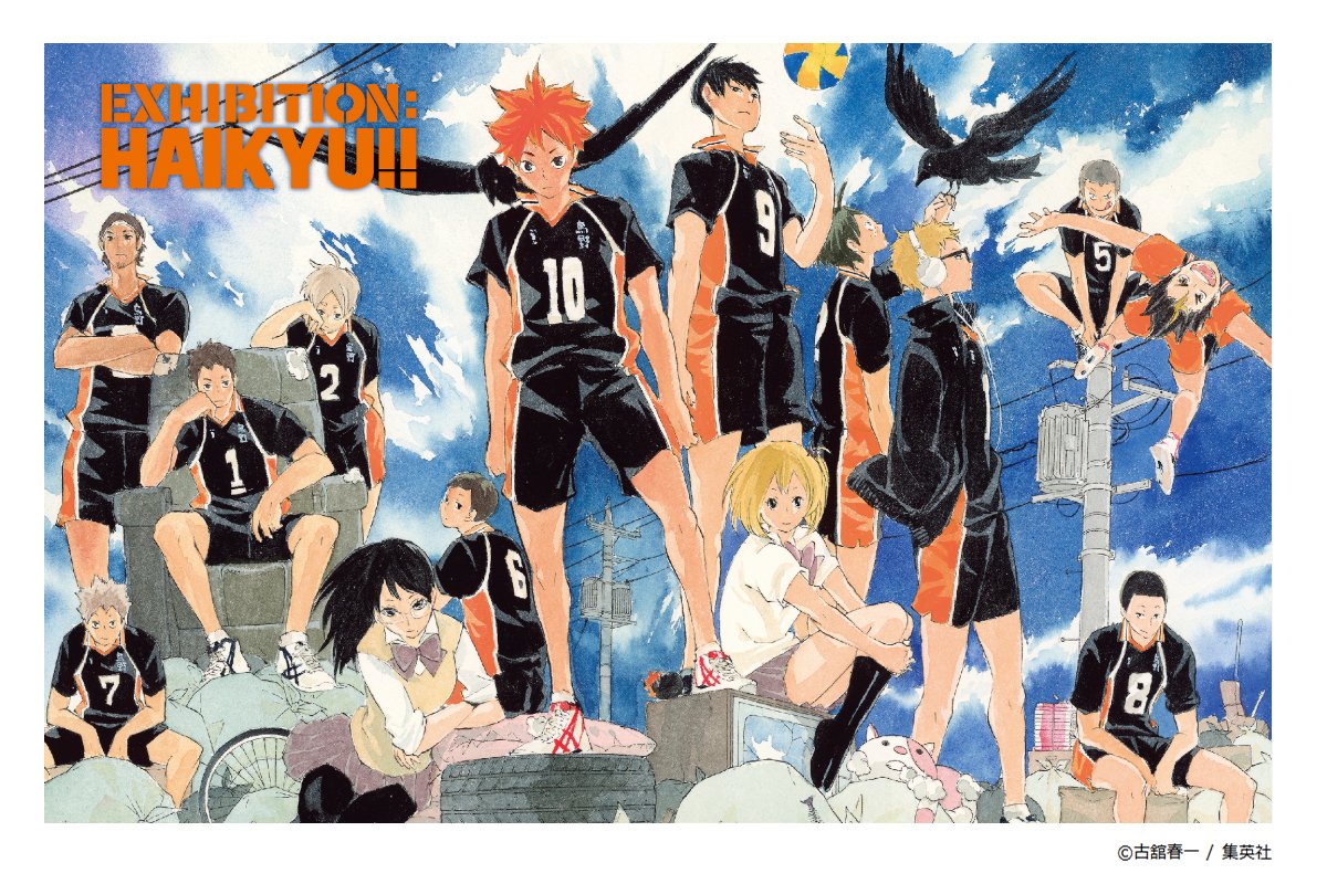 ハイキュー!!展 グッズ情報】 大判ポストカード 烏野高校集合 烏野高校