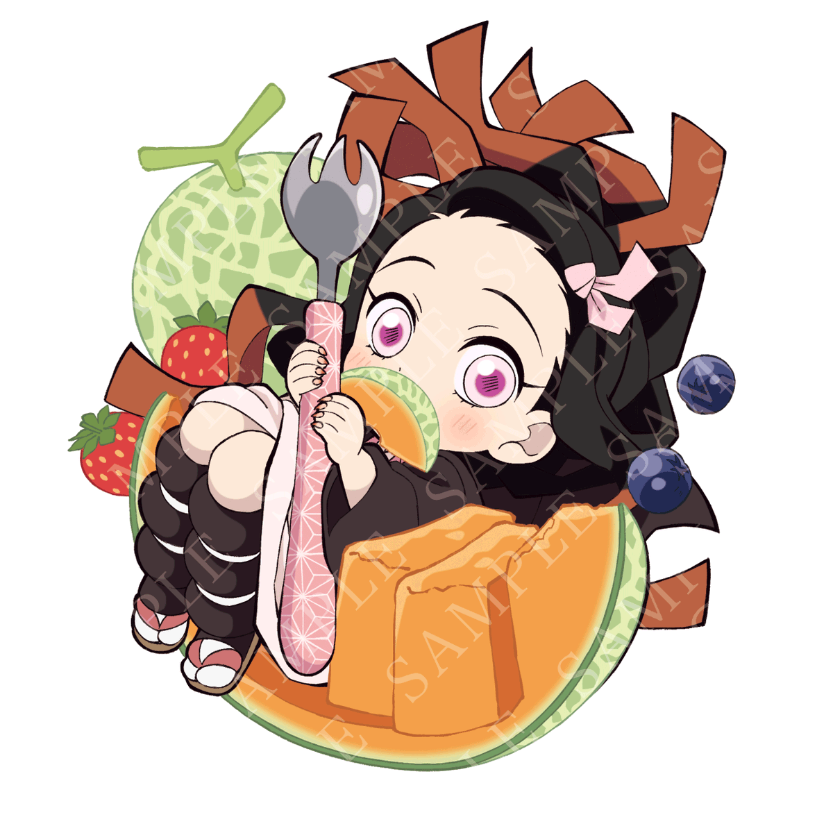 鬼滅の刃 全集中展> ご当地描き下ろしイラスト[北海道] 竈門禰豆子