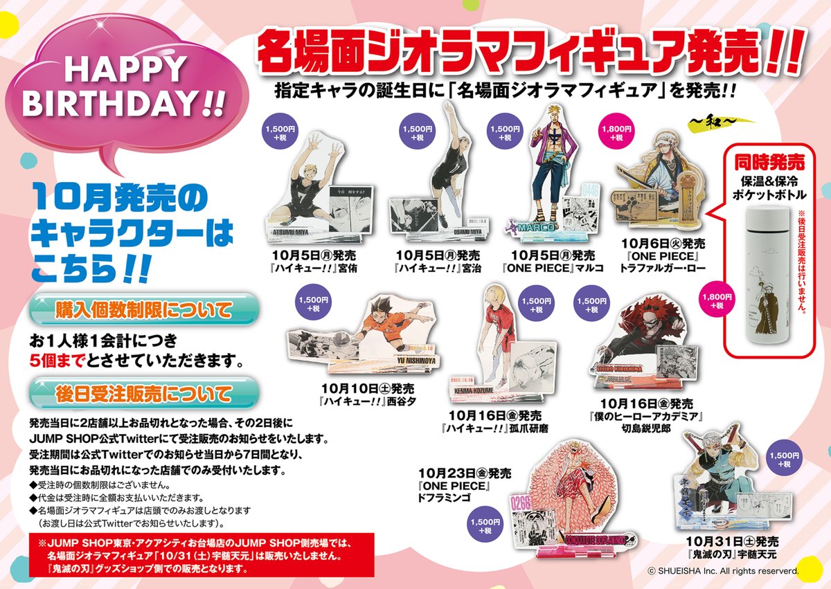 ☆10月名場面ジオラマフィギュア☆ 指定キャラの誕生日に「名場面