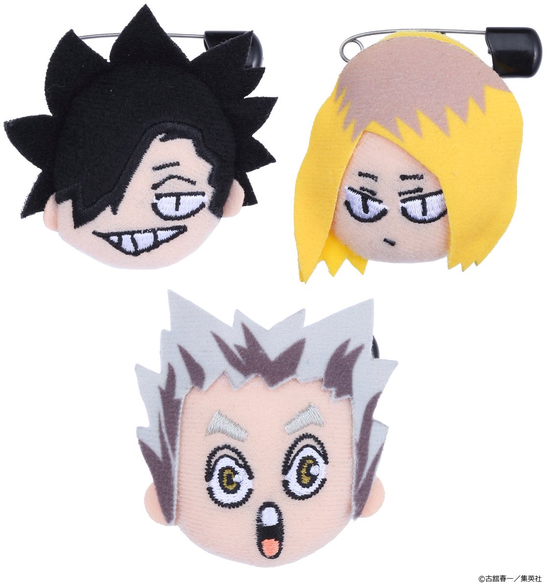 グッズ情報】 フェイスバッジ 黒尾鉄朗、孤爪研磨、木兎光太郎 黒尾