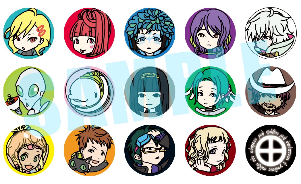 通販情報】「グノーシア」キャラ缶バッジ、星座缶バッジの販売も行って