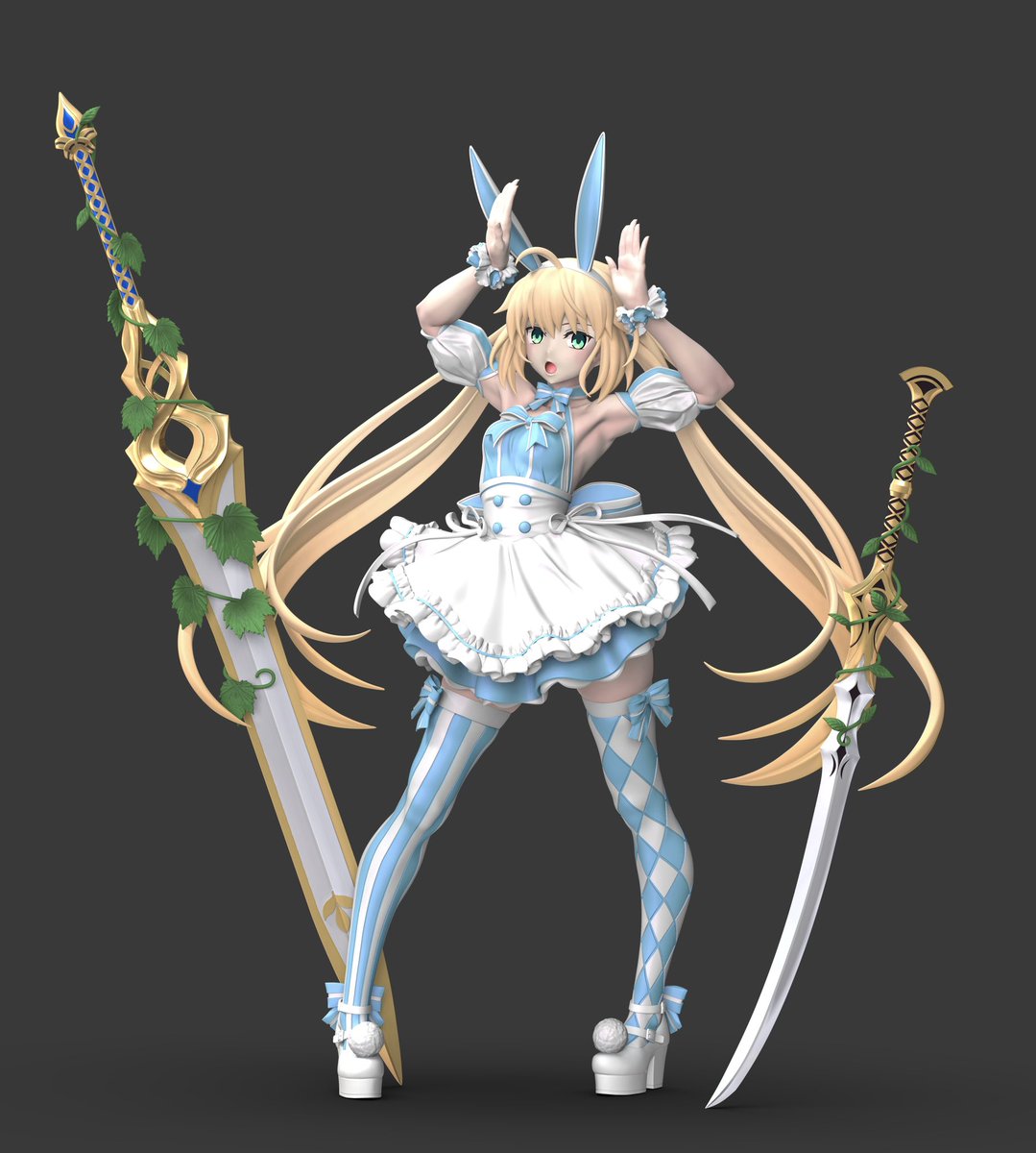 キャスターアルトリア(狂)のフィギュア作りました餅第二です アリスで