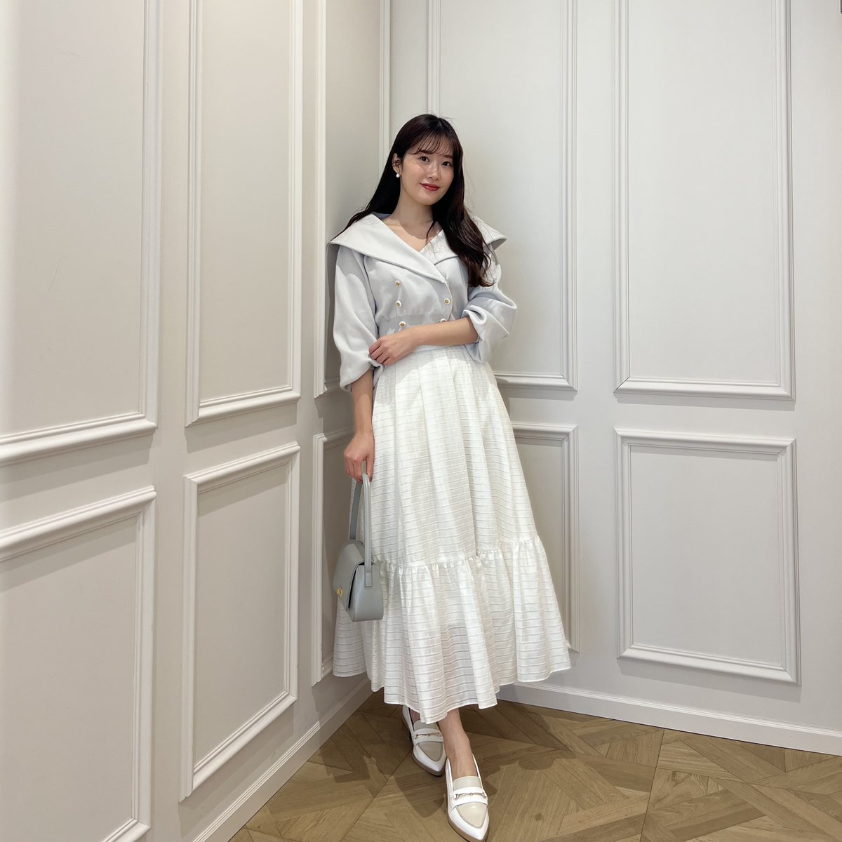 🏷Merseille Knit Jacket - misty blue - misty blueのニット