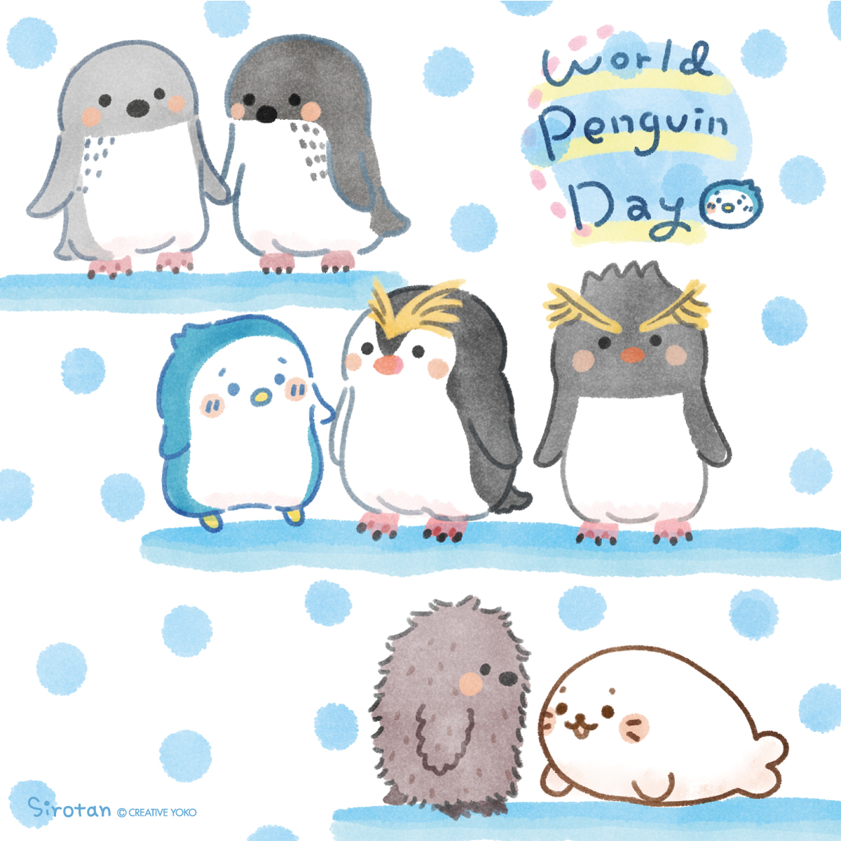 🐧今日は #世界ペンギンの日 🐧 世界には18種類のペンギンさんがいるん