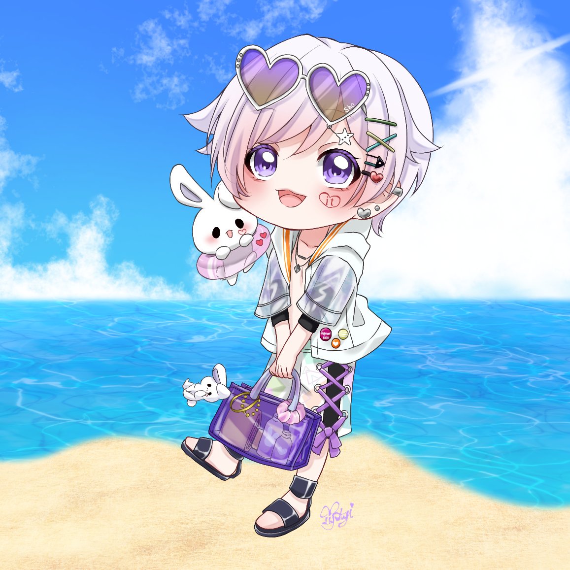 いれいすあーと #みにうさー よっ！夏大将！LOVE紫外線 🐇｢君と過ごす