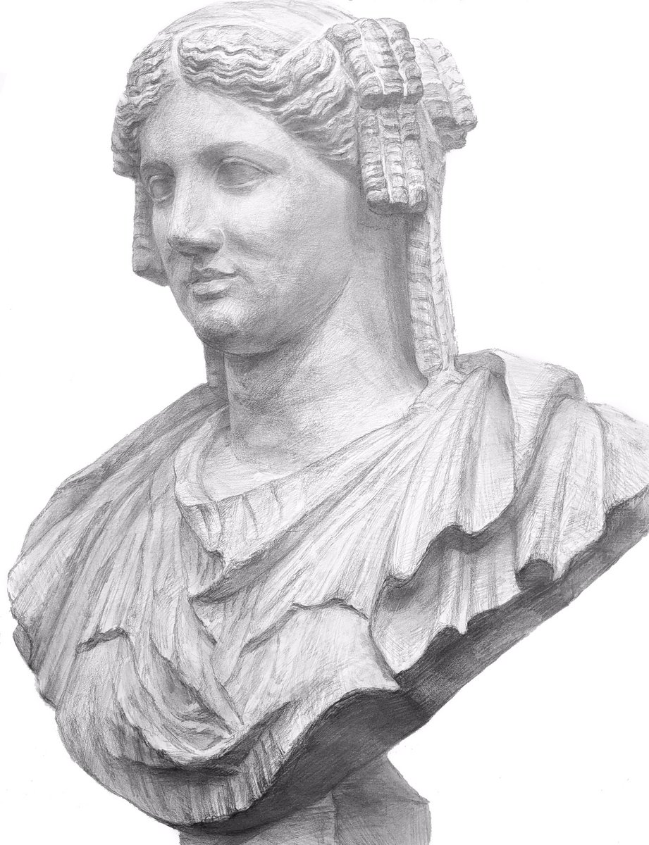 日本画です！ パジャントは繊細さと量感と両方持つ難しい石膏像です