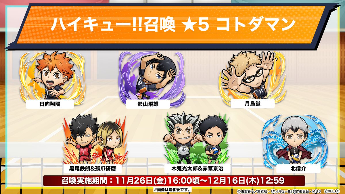 ハイキューコトダマンコラボ5名限定盾