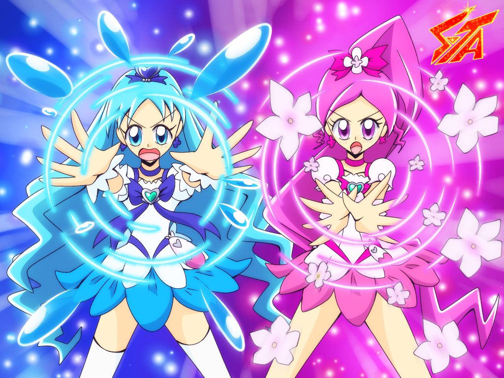 ブロッサムシャワー！マリンシュート！ #リク絵 #ibisPaintX #女の子