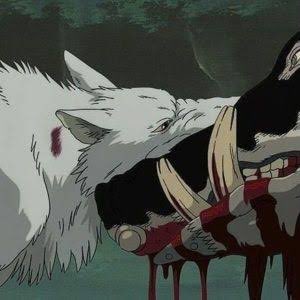 もののけ姫』よりモロの最期。 瀕死の状態でも乙事主からサンを