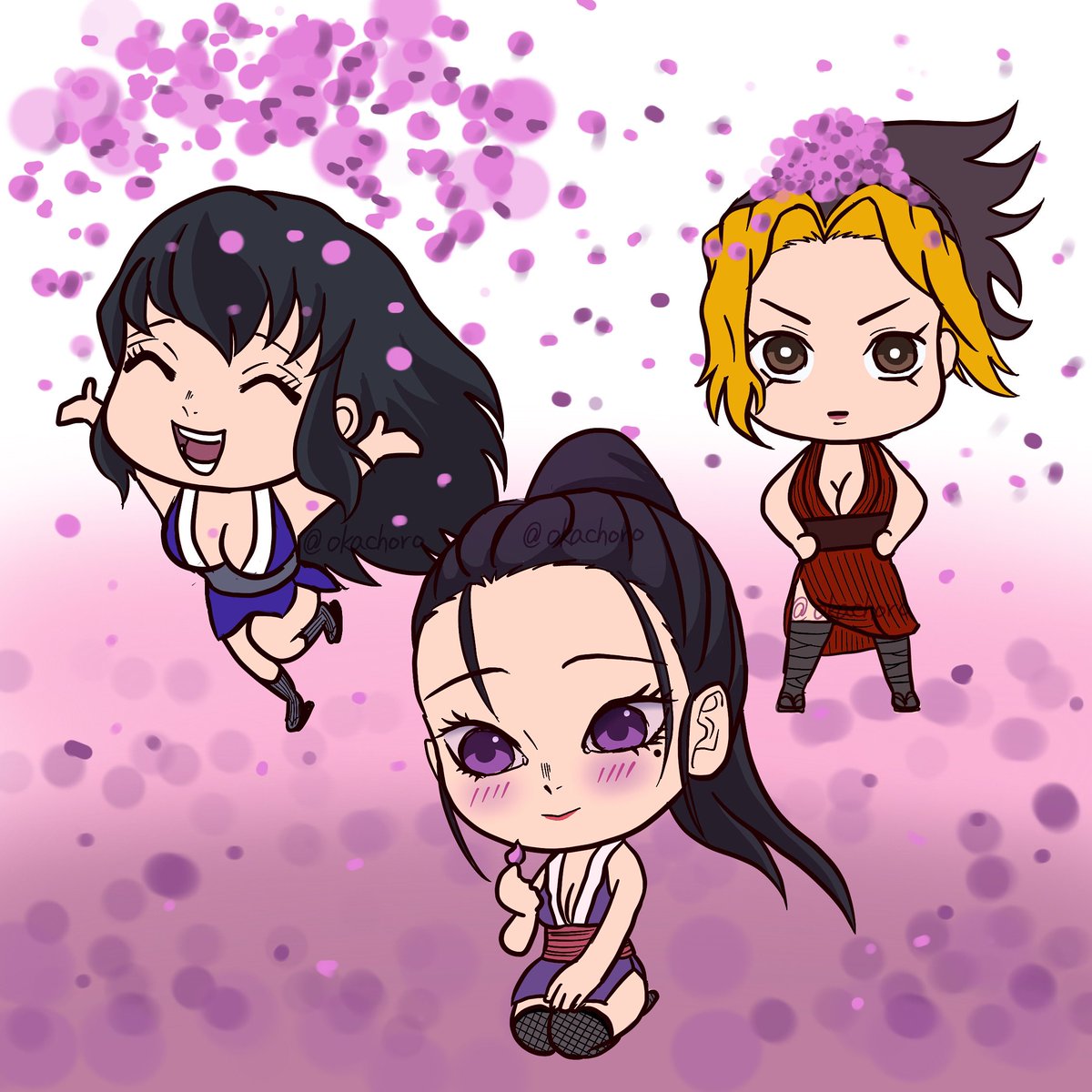 元絵は一枚でした〜✨ 嫁ちゃんたちかわいい！ #鬼滅の刃イラスト #雛