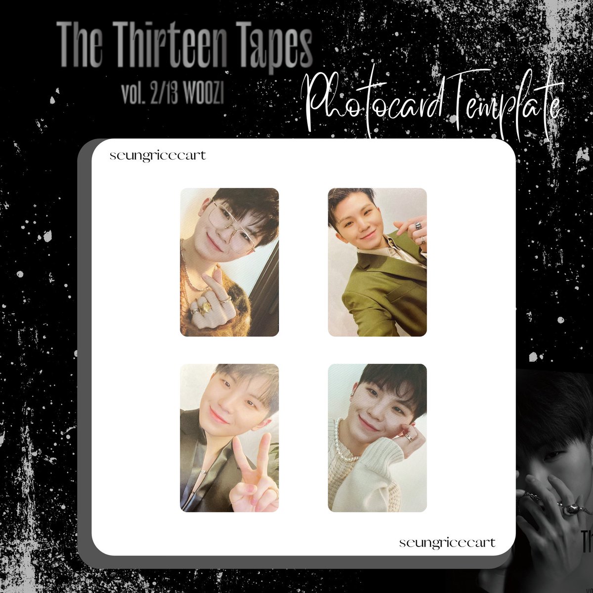 The Thirteen Tapes Vol. 2/13 Woozi Photocard Template TTT 포토북