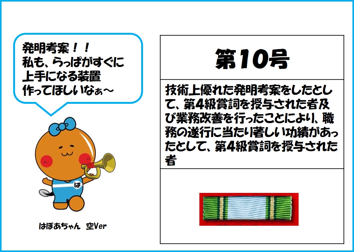浜北所】 #防衛記念章 シリーズ🎖️39 ✨第10号✨ 発明考案や業務改善