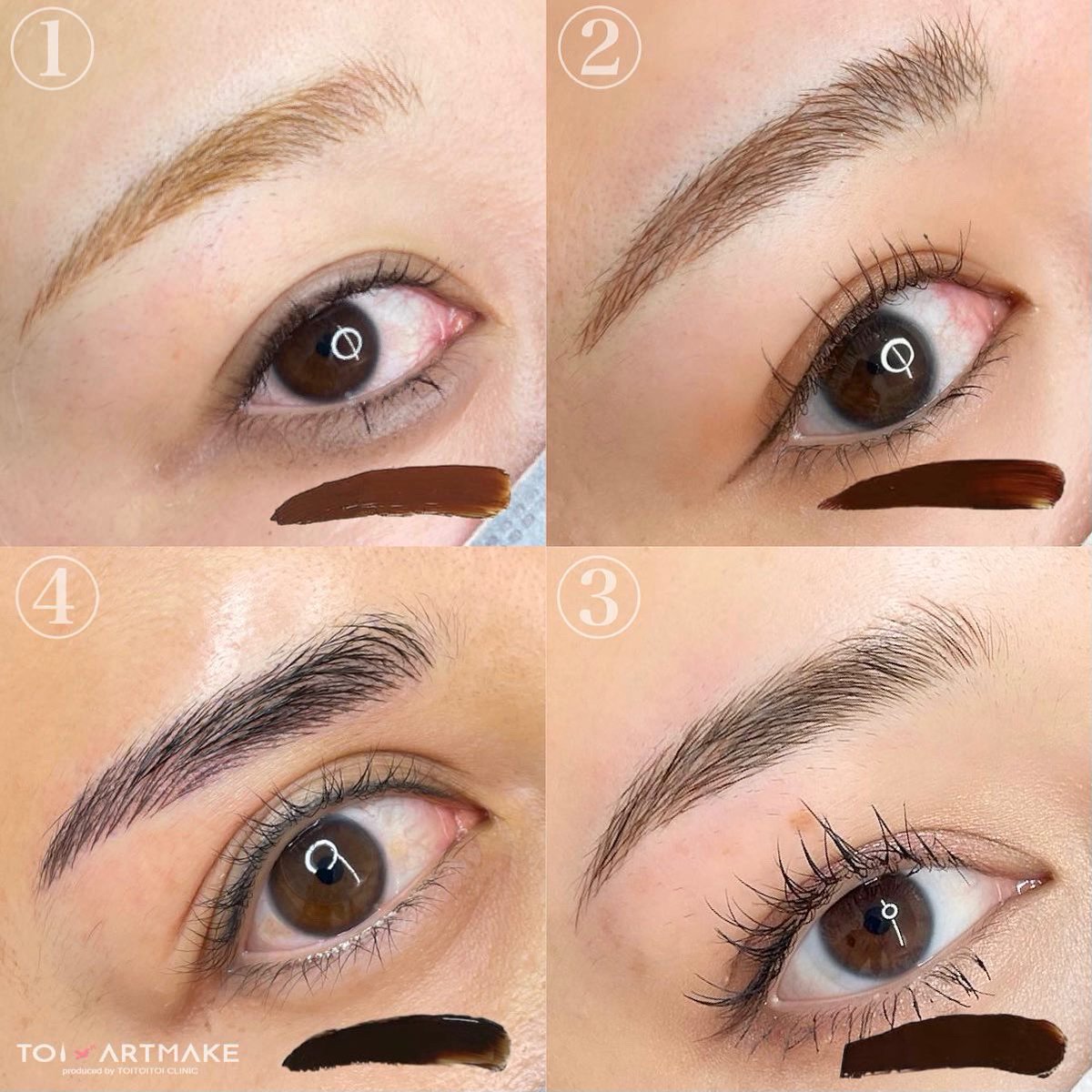 眉アートのカラーチャートのご紹介】 使用した顔料は Phibrows