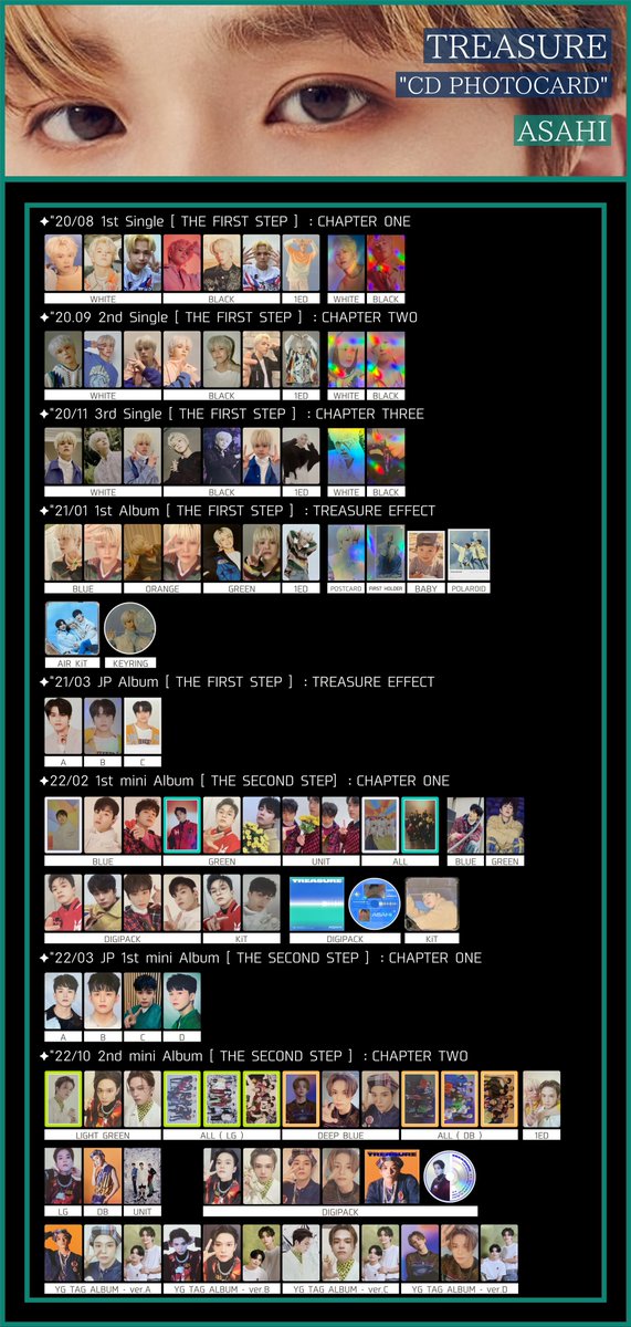 TREASURE トレジャー 過去 トレカ 一覧 CD シングル アルバム 트레저