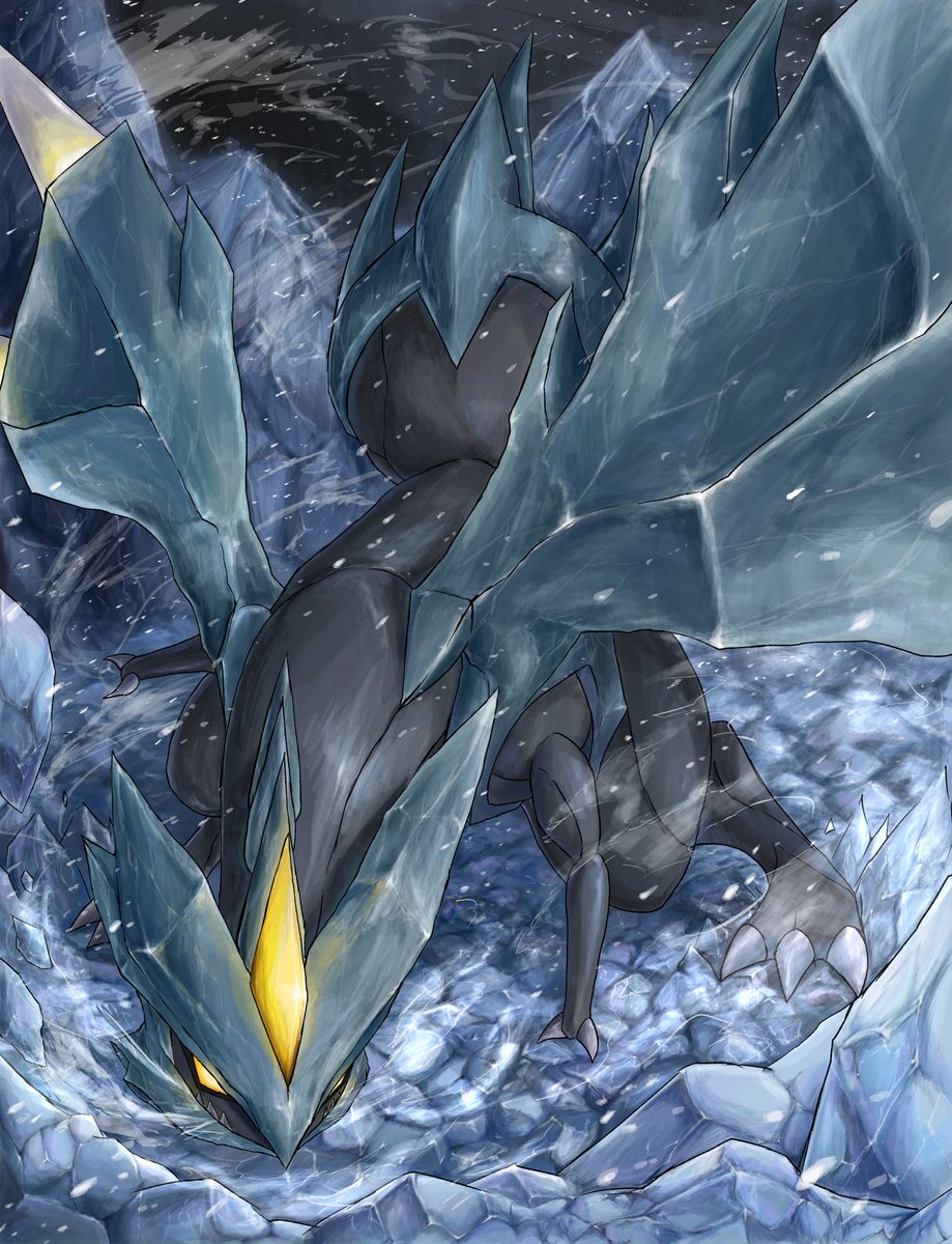 イッシュの伝説達です #ポケモン #イラスト #ゼクロム #レシラム #キュレム