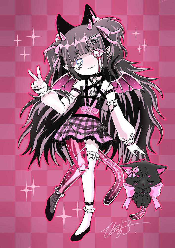 コミッションの依頼で描きました💗 自分のオリジナルキャラをメンヘラ