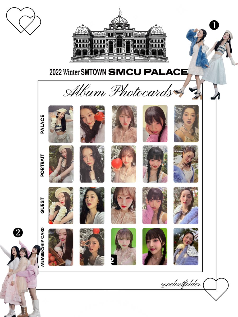 red velvet OT5 SMCU PALACE photocard templates🤍 updated w