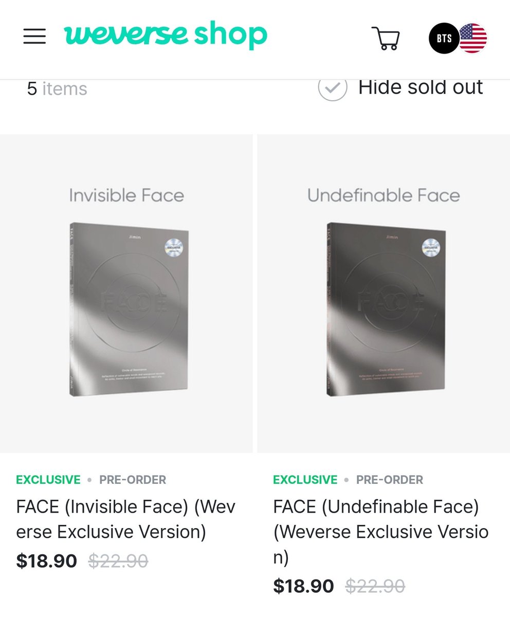 Jimin FACE Weverse Shop US Weverse exclusive version US Shop