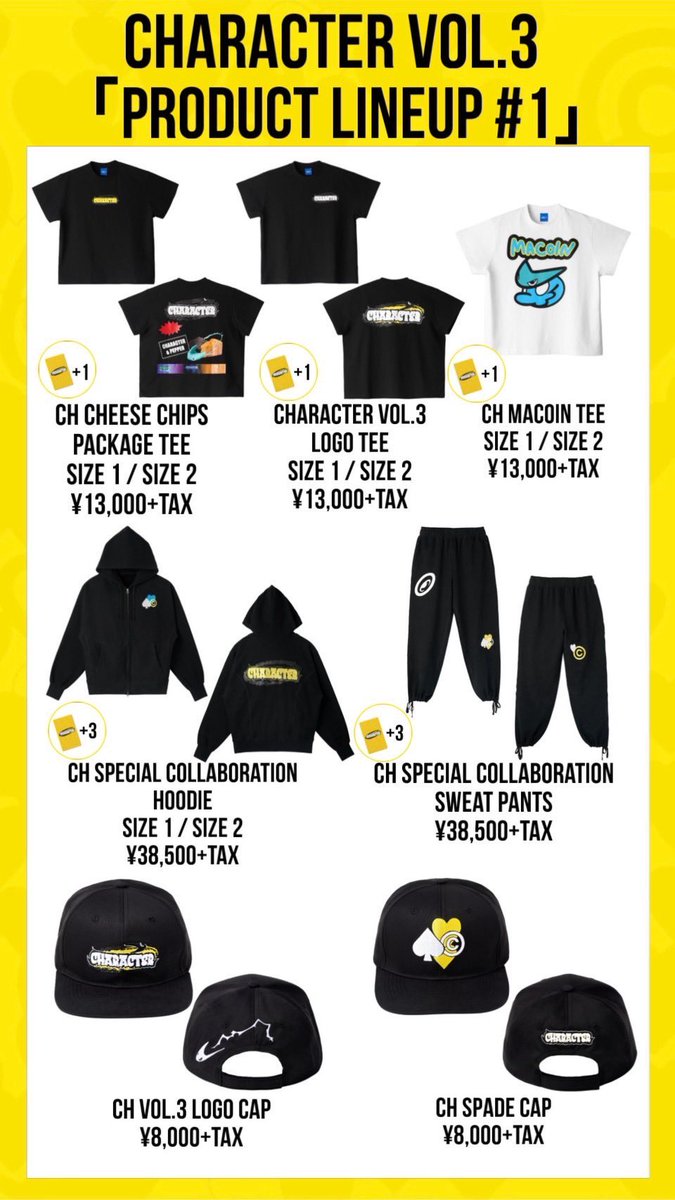CHARACTER Vol.3 POP UP PRODUCT LINEUP💛🩵 11月14日(金)〜16日(日