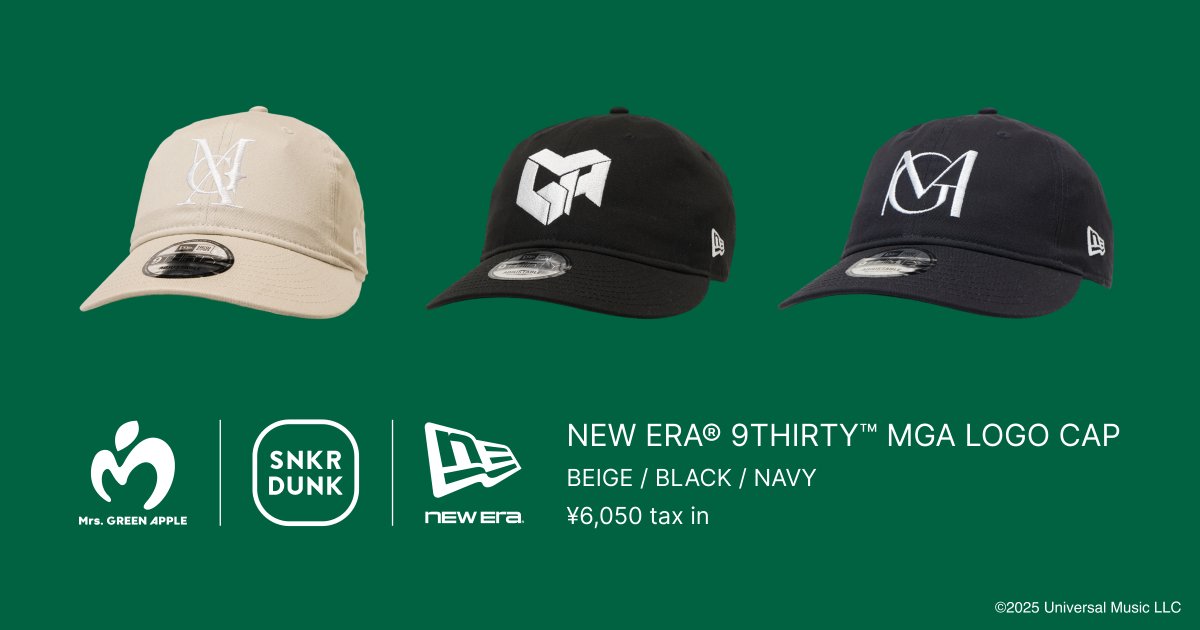 Mrs. GREEN APPLE、スニダンとコラボで限定「NEW ERA」キャップ