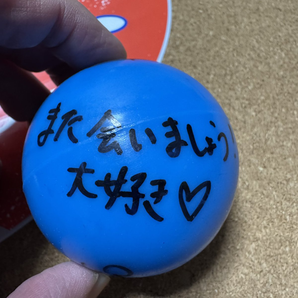 ゴンドラからASAが投げてくれてGETしたサインボールは「RUKA」のサイン