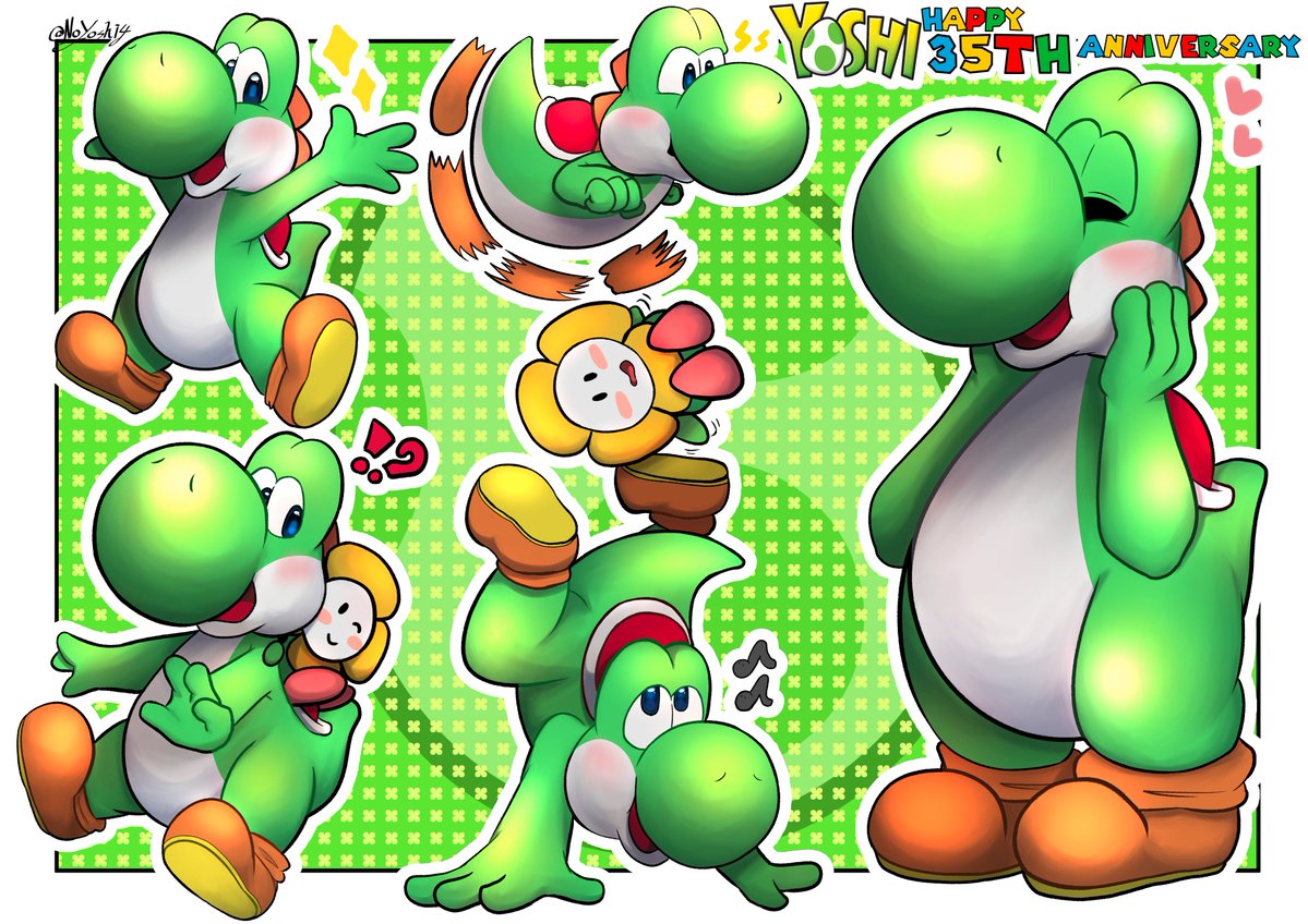 Yoshi happy 35th anniversary! 🎉🎂💚🦖 #ヨッシー35周年 #ヨッシー