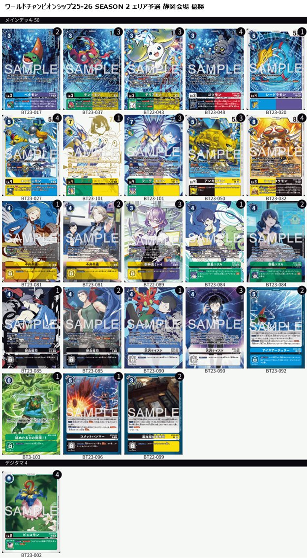 デジモンカードゲーム ワールドチャンピオンシップ SEASON 2 エリア