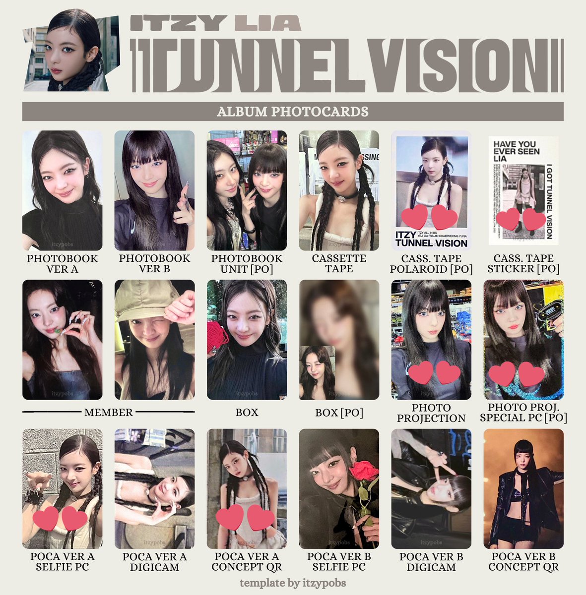 itzy tunnel vision トレカ 交換 譲:1枚目 求:2〜3枚目 ユナ、リア