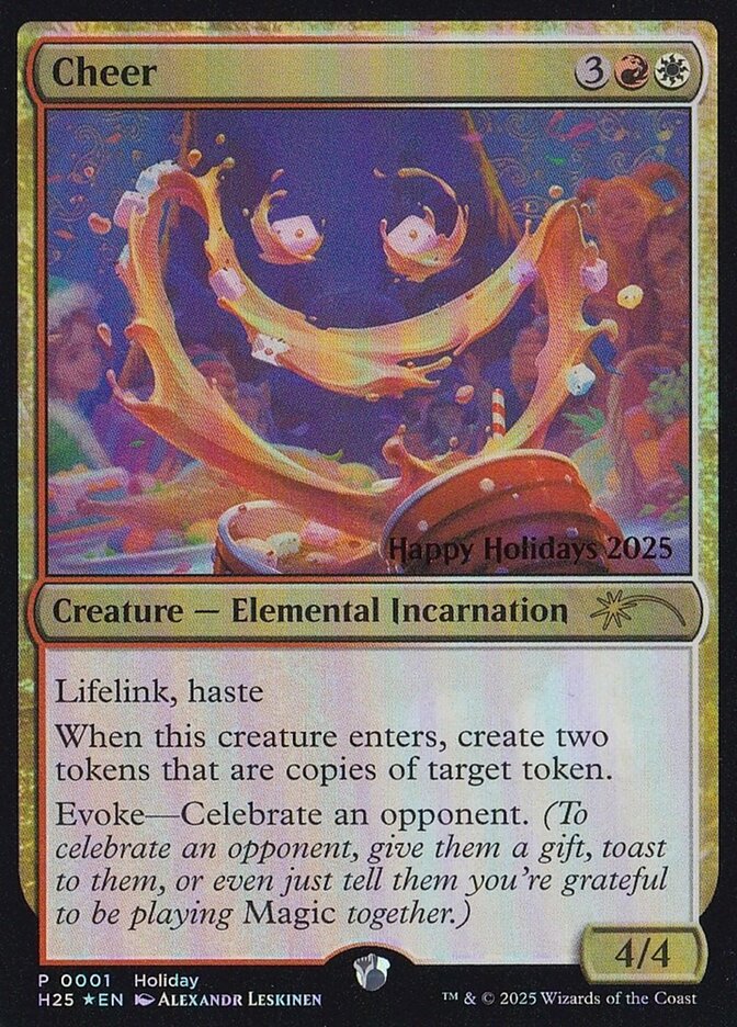 2025年のMTGホリデーギフトカード『Cheer』 効果（以下Google翻訳仕様