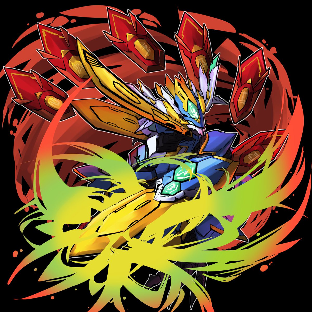 👑剣轟の団長 ドギラゴン王道👑 #デュ絵マ