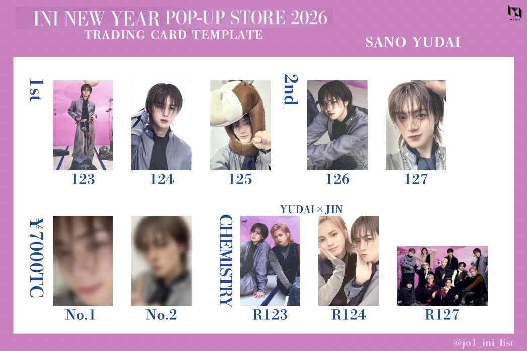 INI NEW YEAR POP-UP STORE 2026 ランダムトレカ/7000円トレカ ソロ