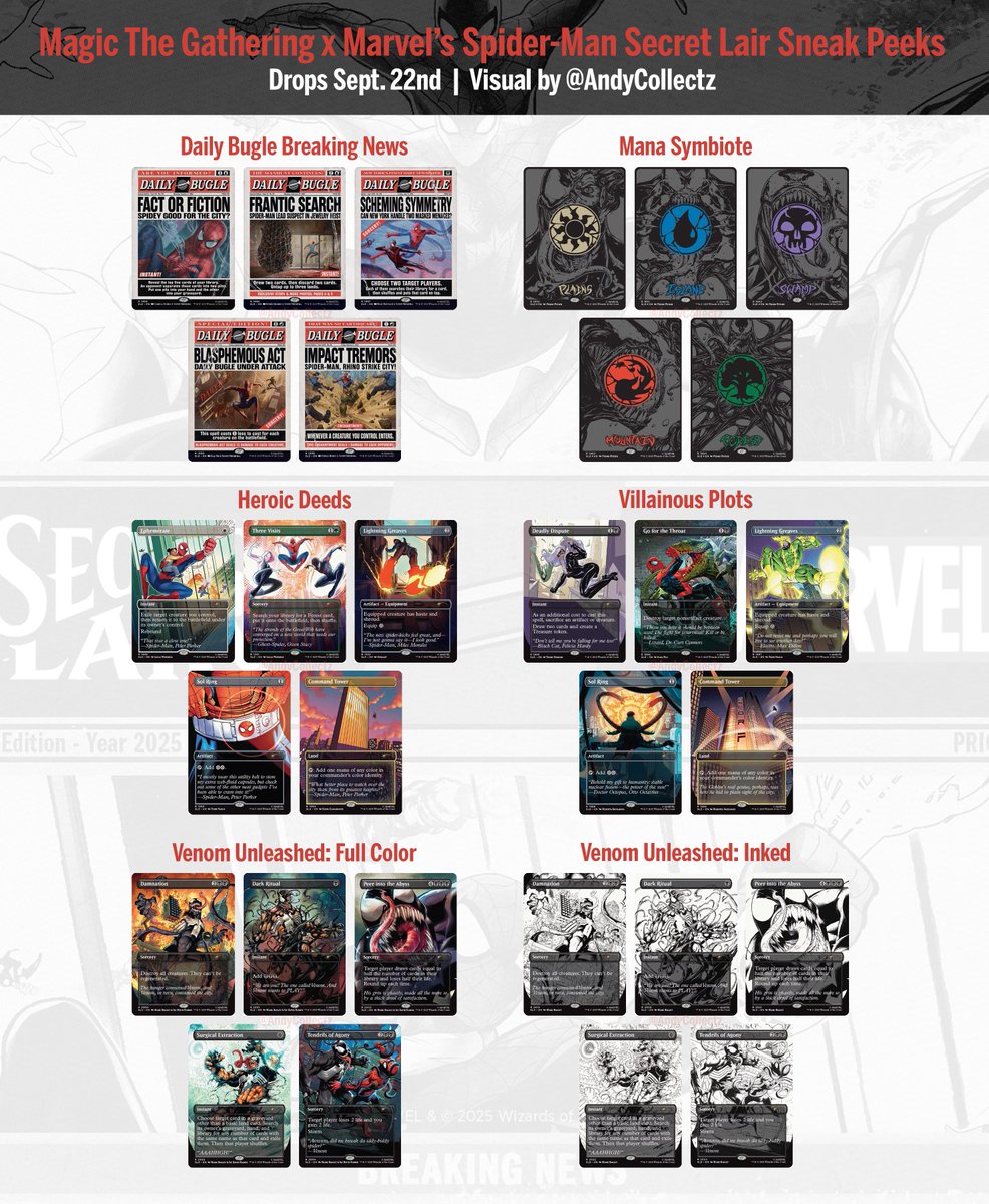 MTG x Marvel's Spider-Man Secret Lair sneak peek! Drops on Sept