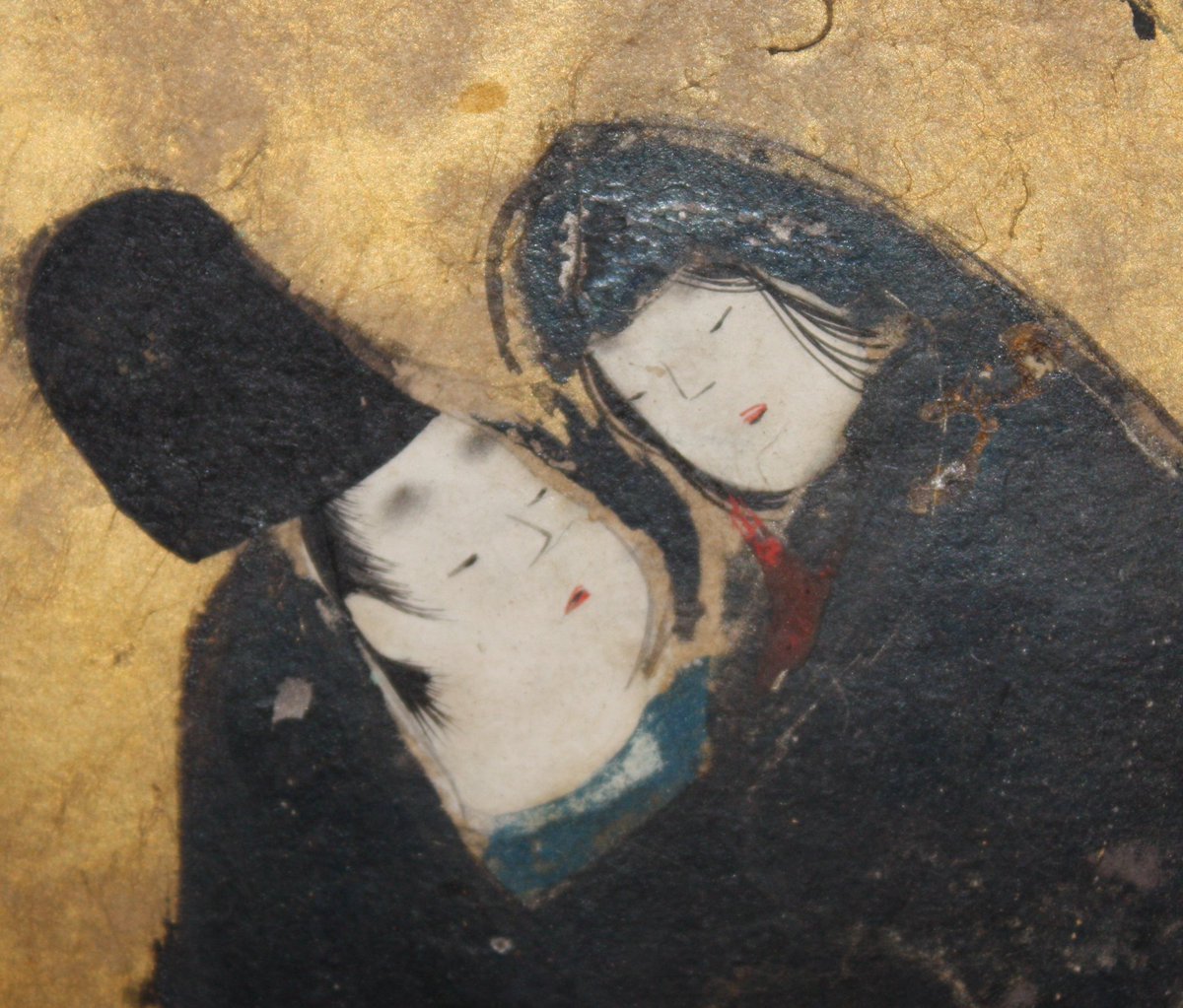 いずれも俵屋宗達工房で描かれた物語図ですが、顔貌に注目すると、顔と