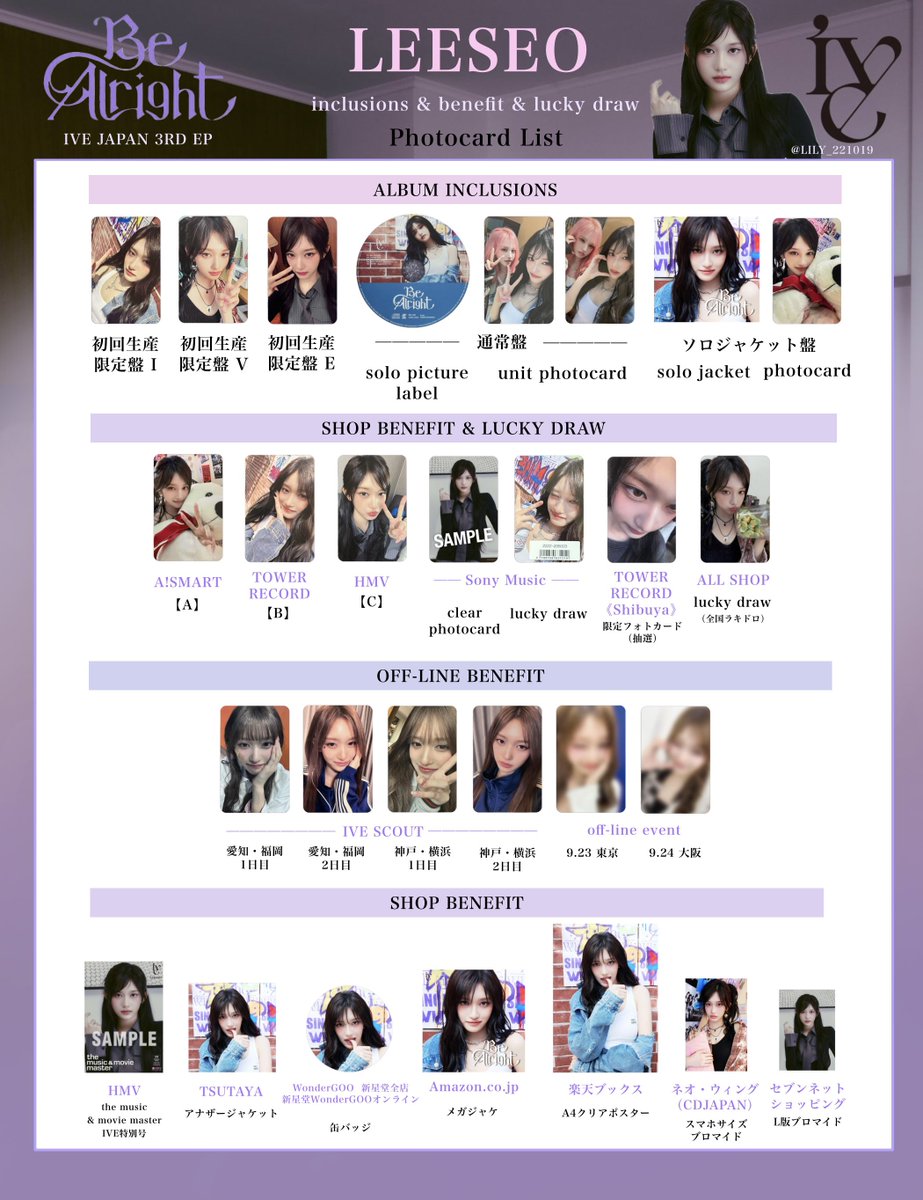 IVE JAPAN 3RD EP【Be Alright】 封入&特典 トレカ 一覧 🎹Complete