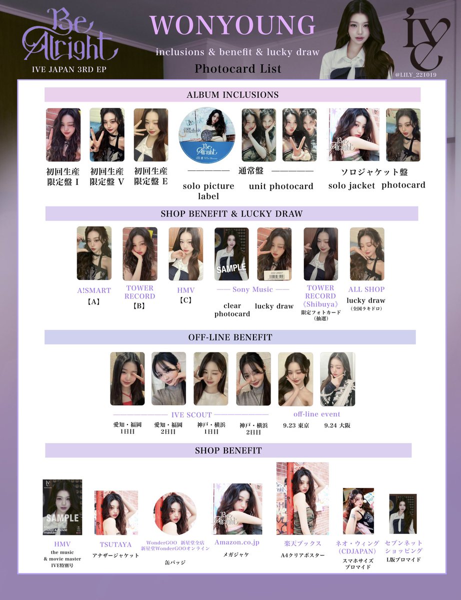 IVE JAPAN 3RD EP【Be Alright】 封入&特典 トレカ 一覧 🎹Complete