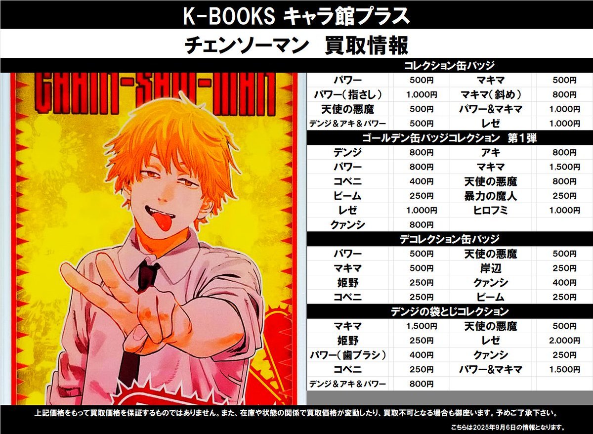 買取情報】 チェンソーマン ☆コレクション缶バッジ ☆ゴールデン缶