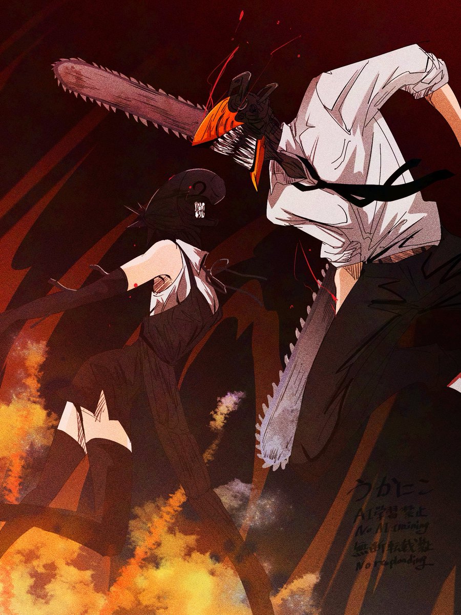 デンジ ,レゼ(チェンソーマン) 「チェンソーマンとボムちゃん