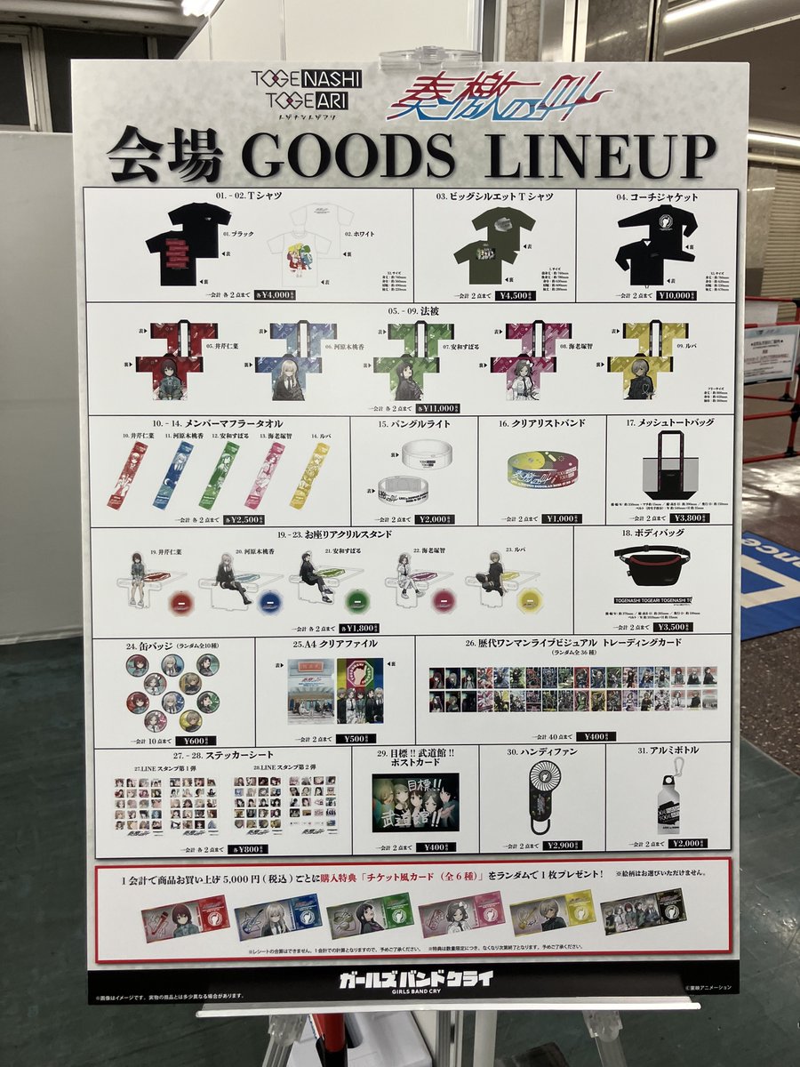 🎤#トゲナシトゲアリ LIVE in 日本武道館🎸 #奏檄の叫 グッズ販売開始