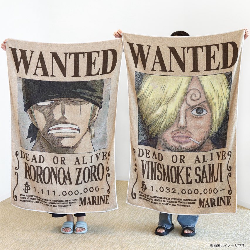 グッズ情報】 ゾロとサンジの手配書の 『五彩織り ビッグタオル』が