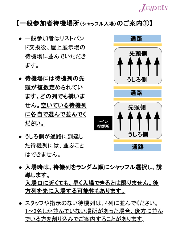 J.GARDEN58一般参加の皆さんへ(6/6)】 🐼＜場外スタッフより、直前のご