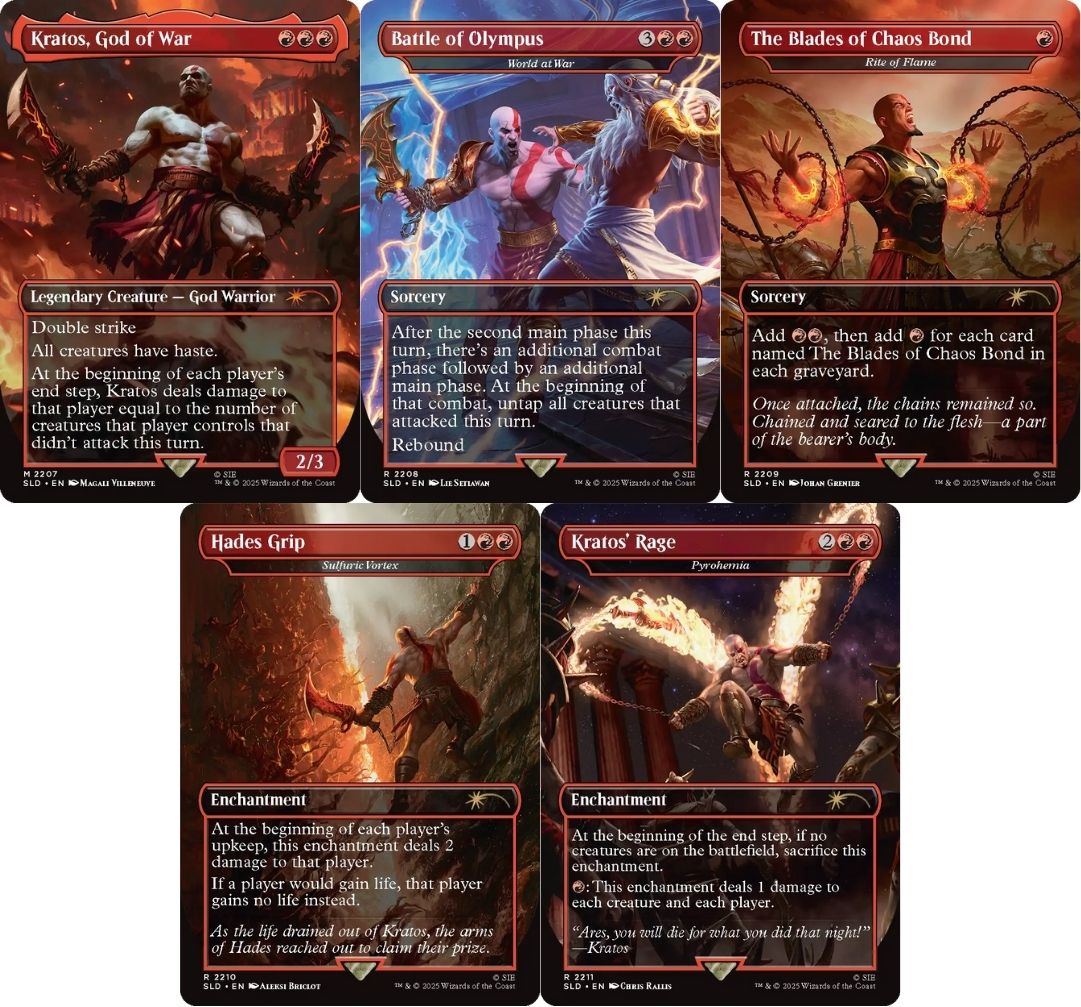 プレステコラボSecret Lair x God of Warの2種類の製品の収録カード