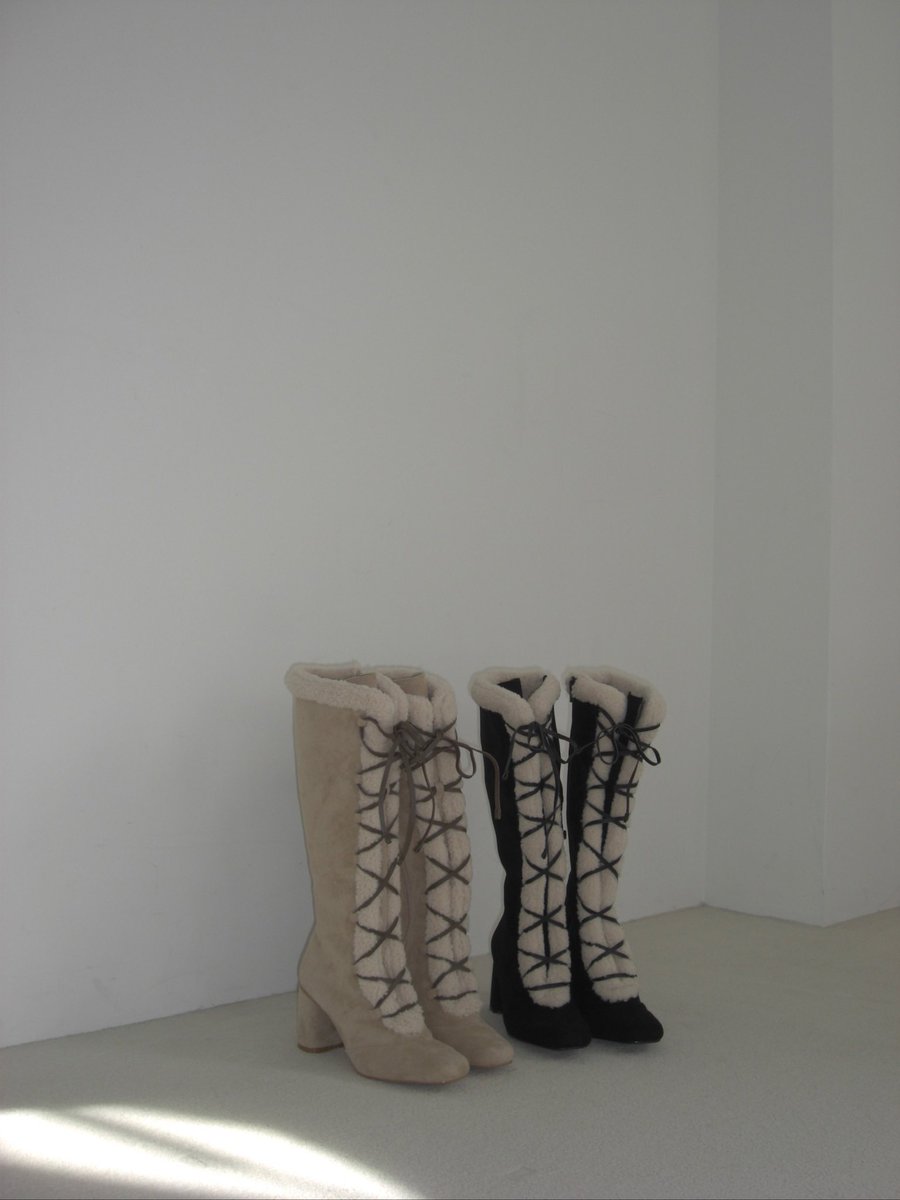 Rosalia lace up boots color beige/black size 36/37/38 ¥22000-tax