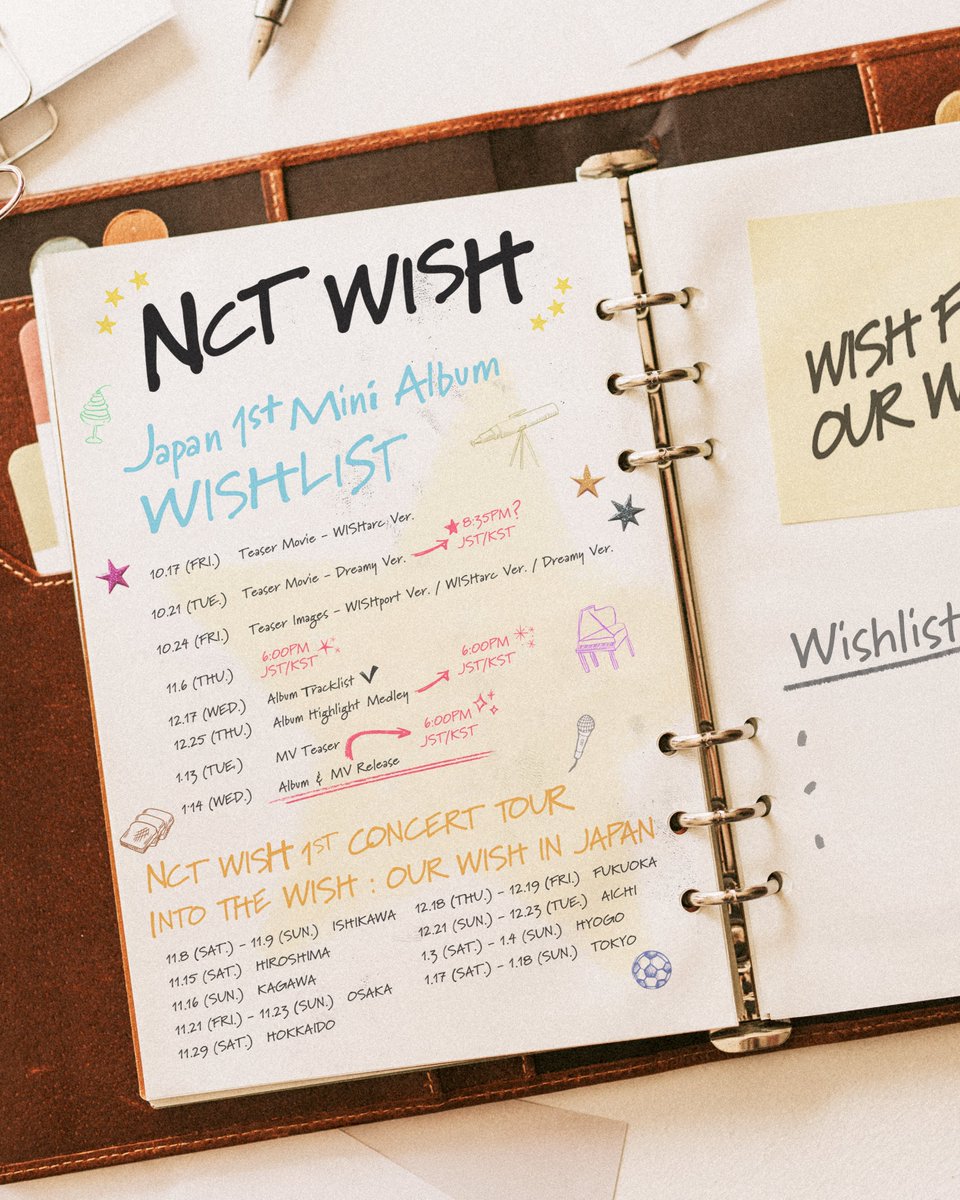 NCT WISH Japan 1st Mini Album 'WISHLIST' Schedule Diary NCT WISH