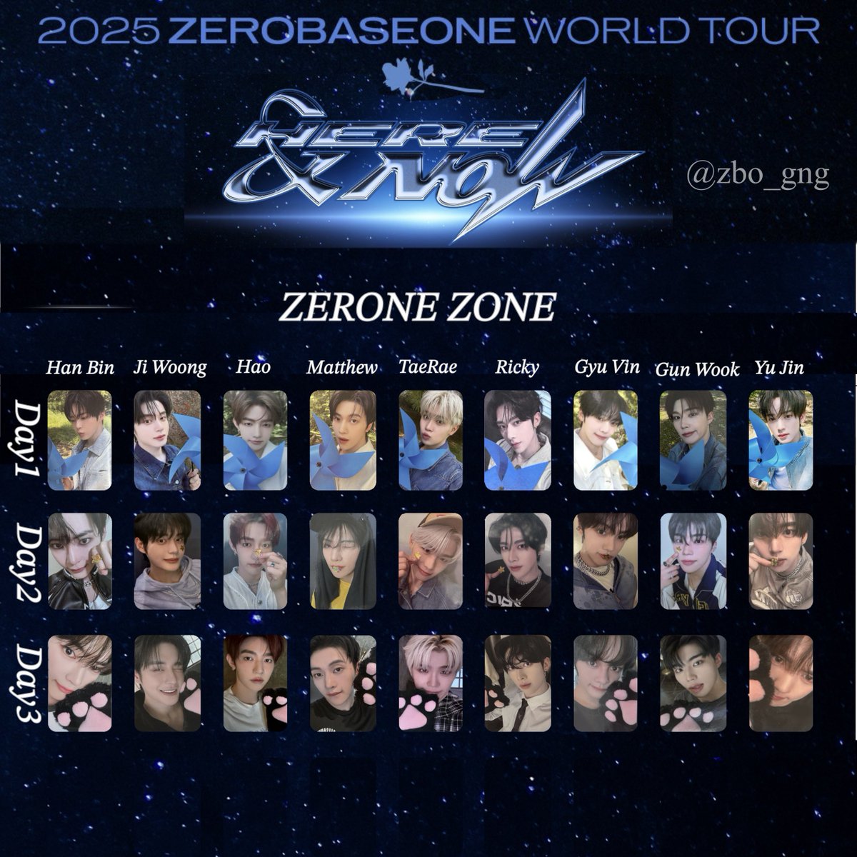 ZEROBASEONE World Tour Here&now トレカ一覧 포카 template 🎀ZEROSE