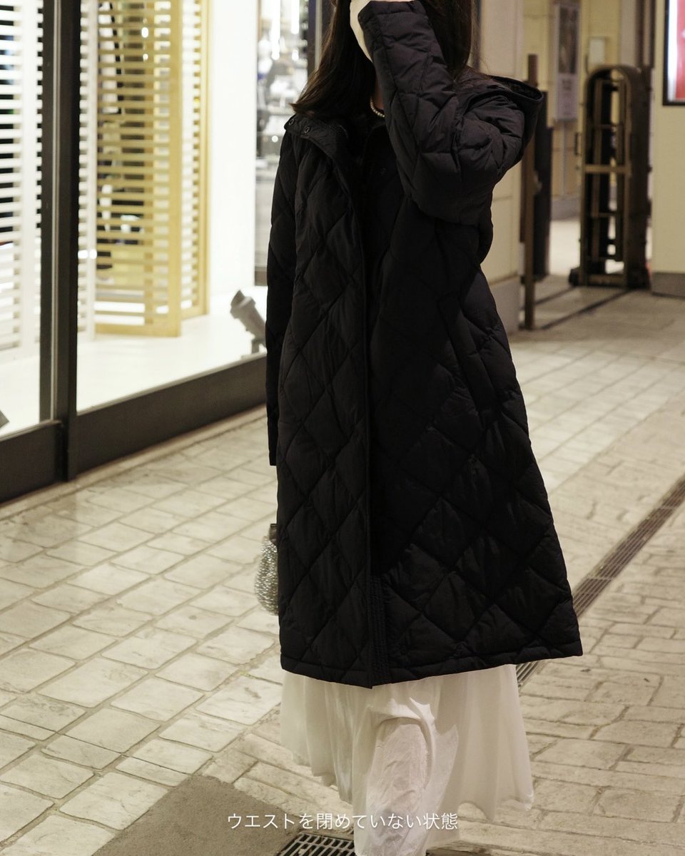 自分好みのシルエットにアレンジできる✨​ 「パフテックロングコート