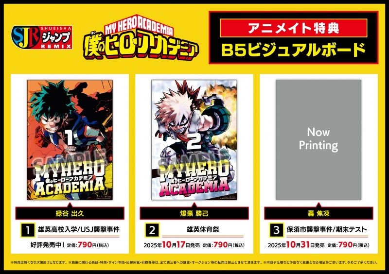 僕のヒーローアカデミア 集英社 リミックス版 アニメイト特典「B5