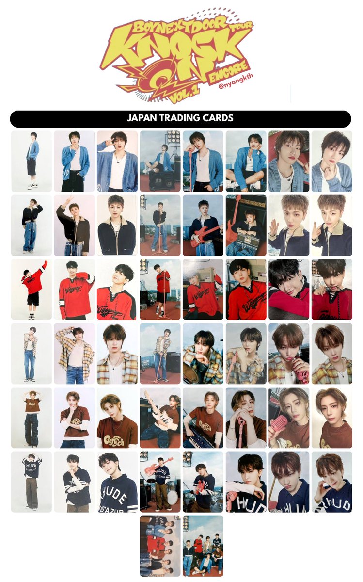BOYNEXTDOOR KNOCK ON VOL 1 IN JAPAN ENCORE PHOTOCARDS PC TEMPLATE