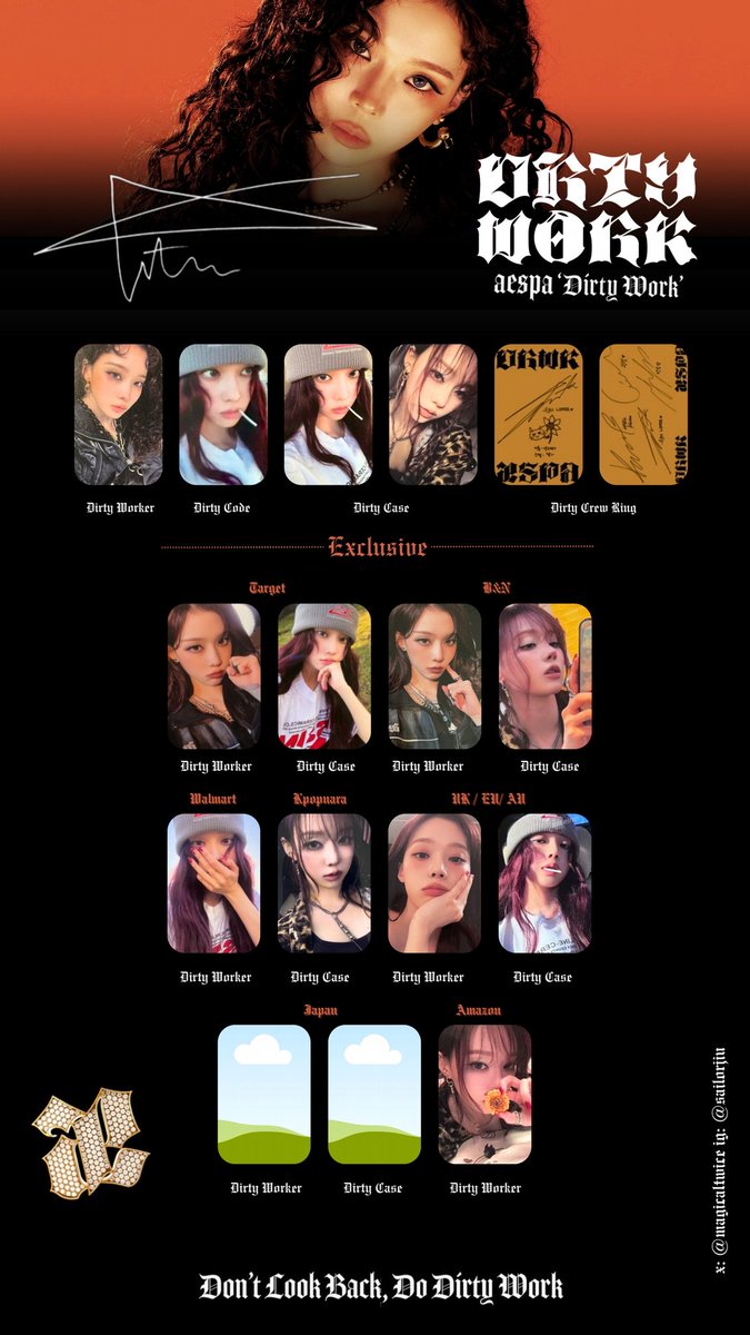 Aespa Dirty Work Full Photocard Template Karina Giselle Winter