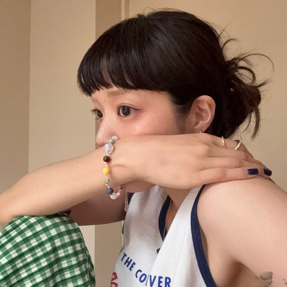 ブレスレット、ビーズ選んだ！ aimチャームもついてるよん。 夏の私も